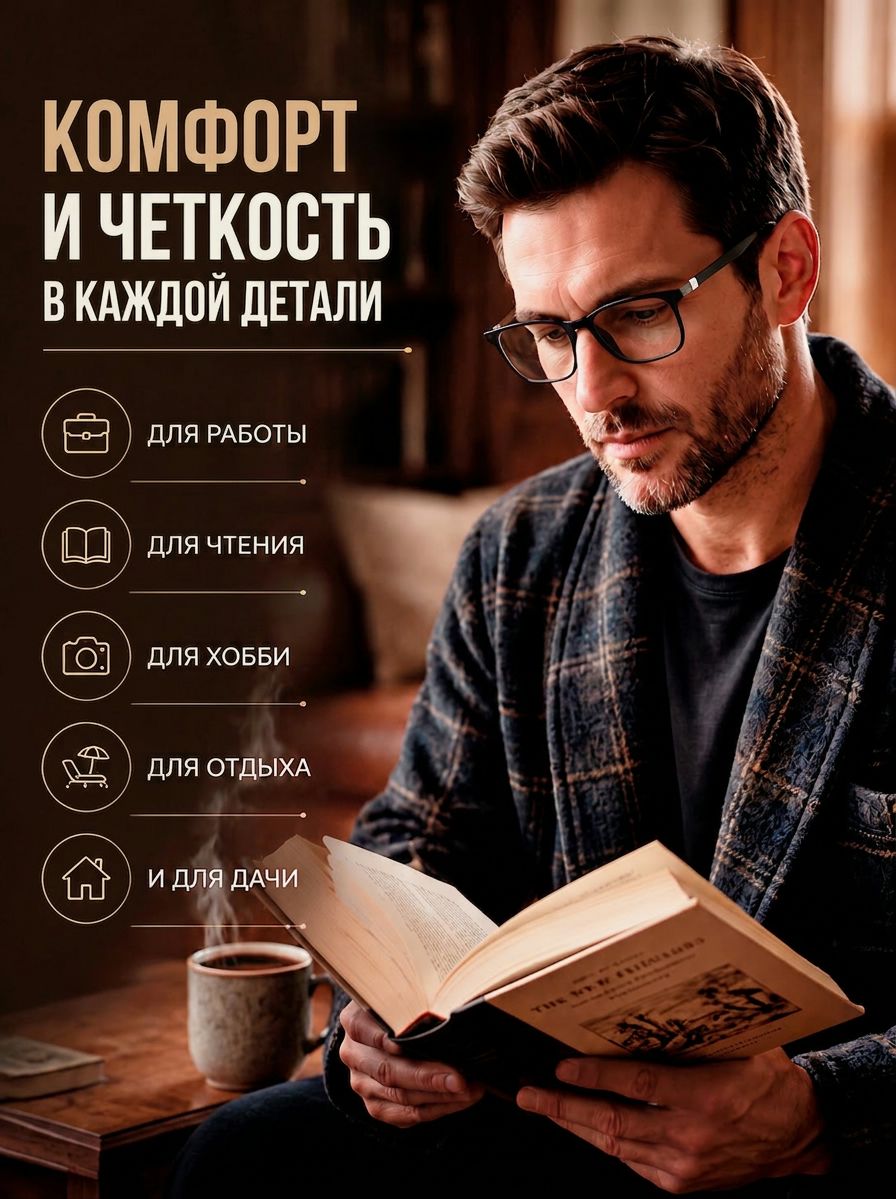 Готовые очки Marcello CD0621 C1 — прямоугольные, унисекс — изображение 3