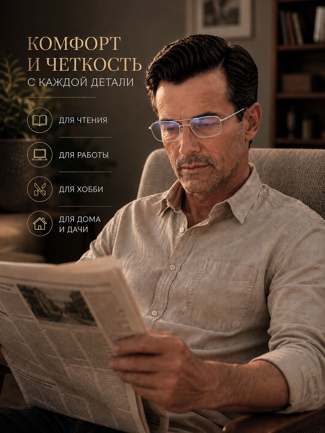 Готовые очки Marcello GA0159AB C3 — прямоугольные, мужские — изображение 6