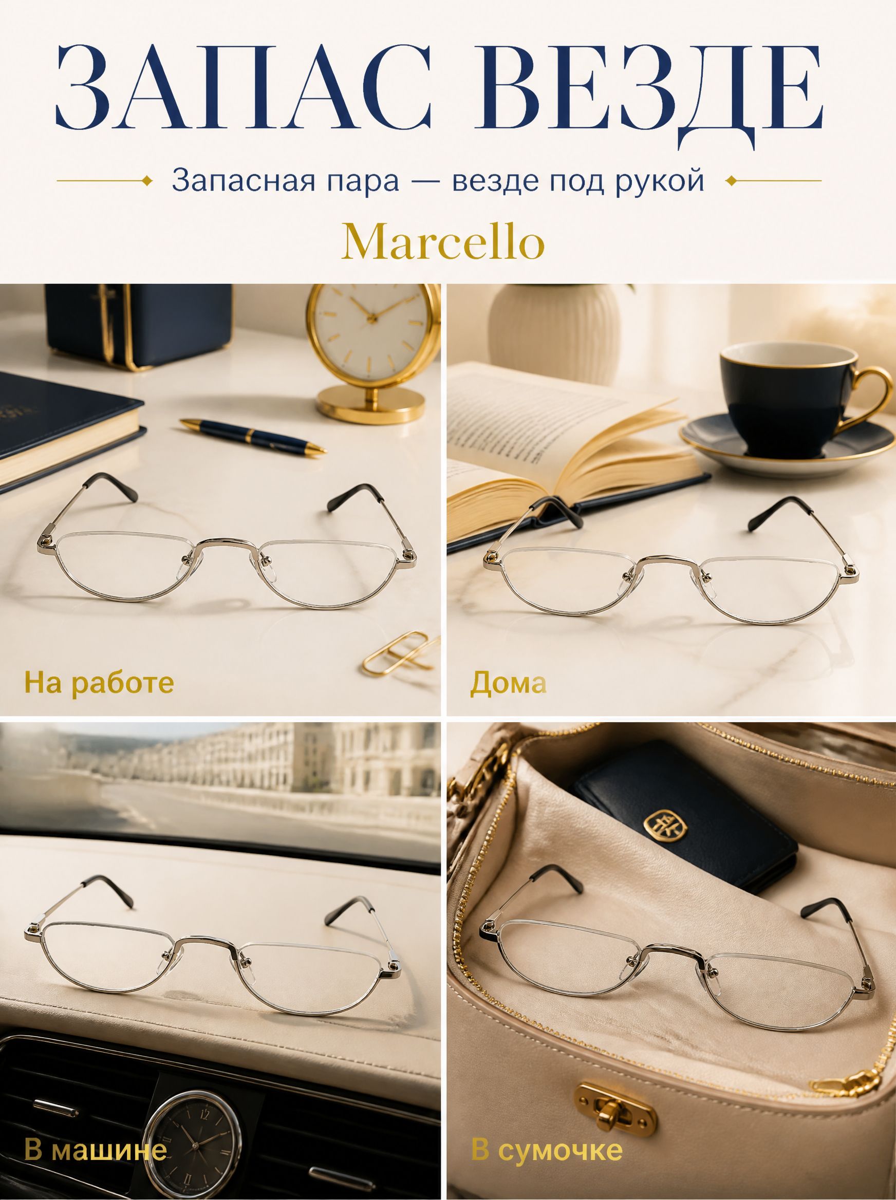 Готовые очки Marcello GA0060 C2 — лекторы, унисекс — изображение 6