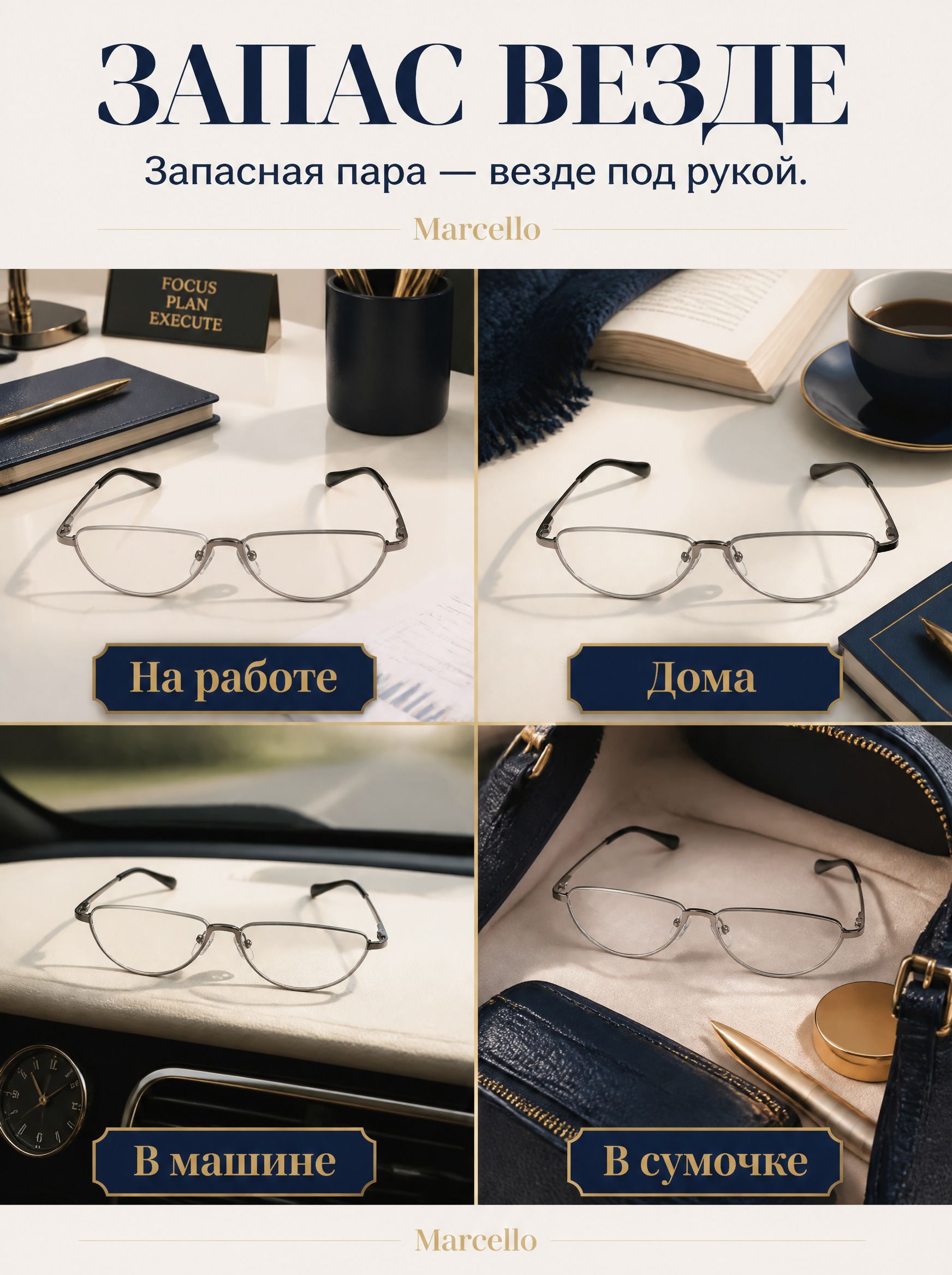 Готовые очки Marcello GA0060 C4 — лекторы, унисекс — изображение 6