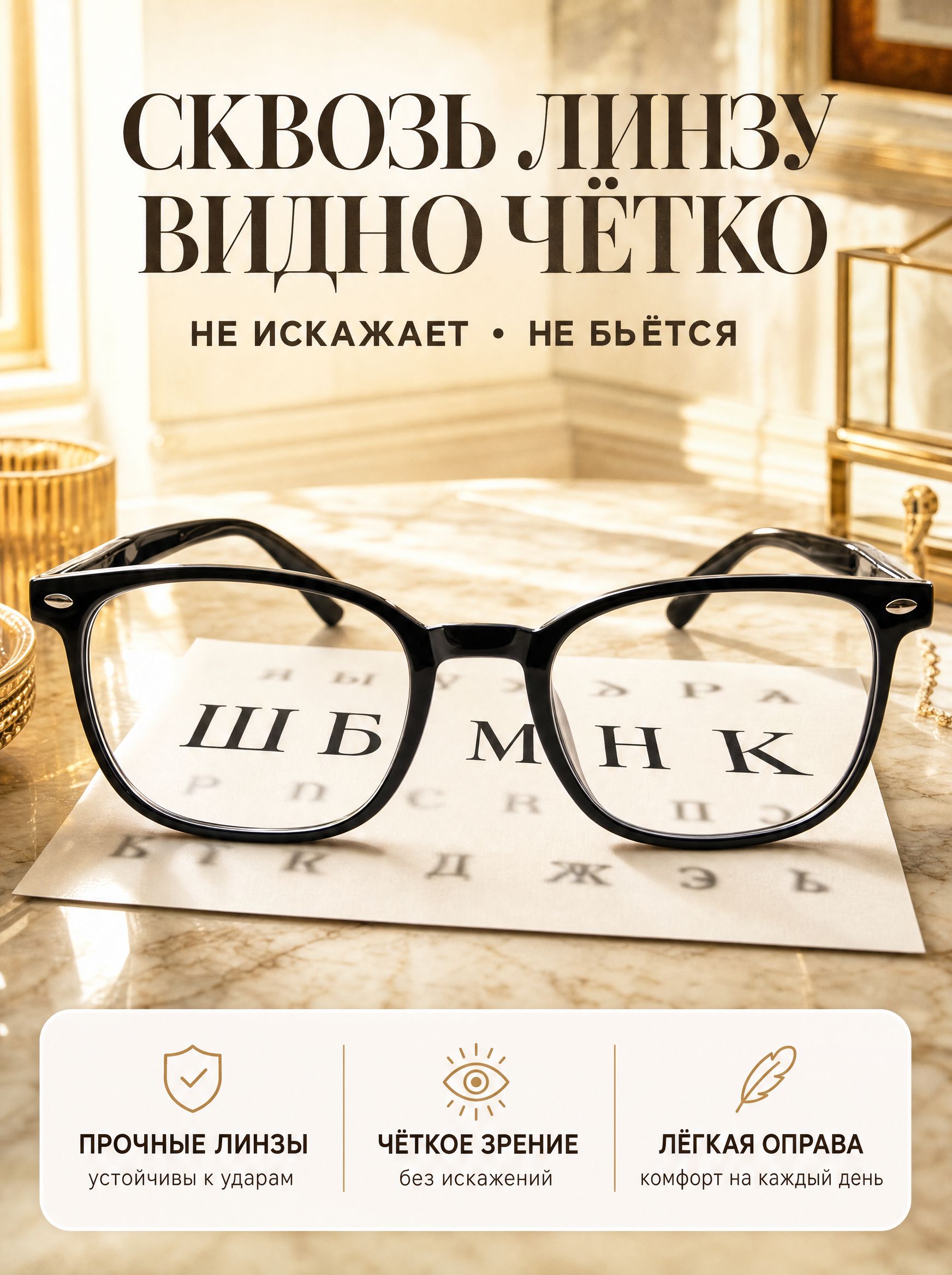 Готовые очки Marcello GA0446 C1 — вайфареры, женские — изображение 4