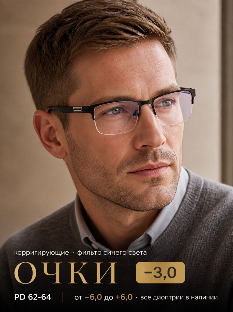 Готовые очки Marcello GA0328 C1 — прямоугольные, мужские
