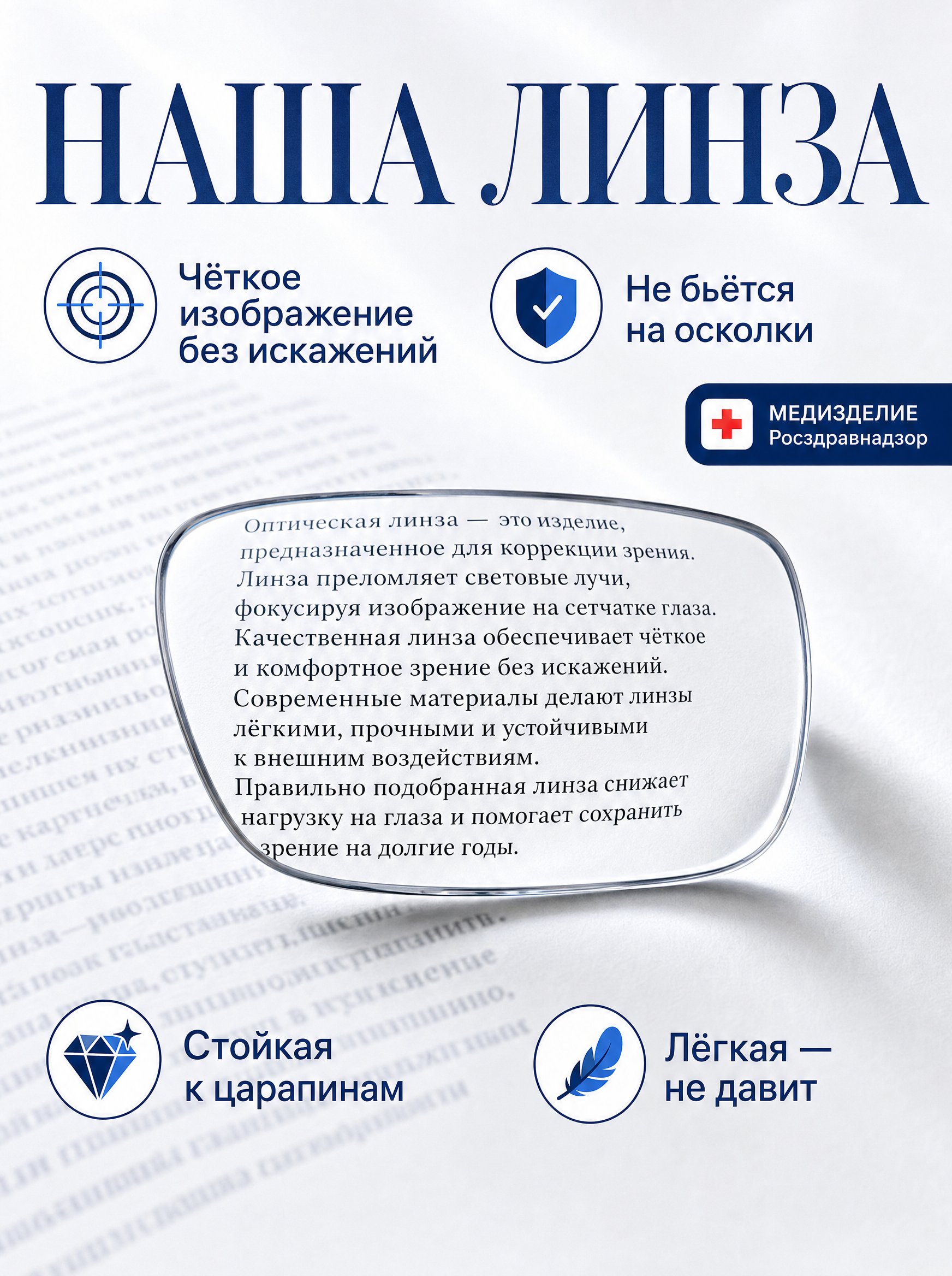 Линза очков Marcello GA0250 C1