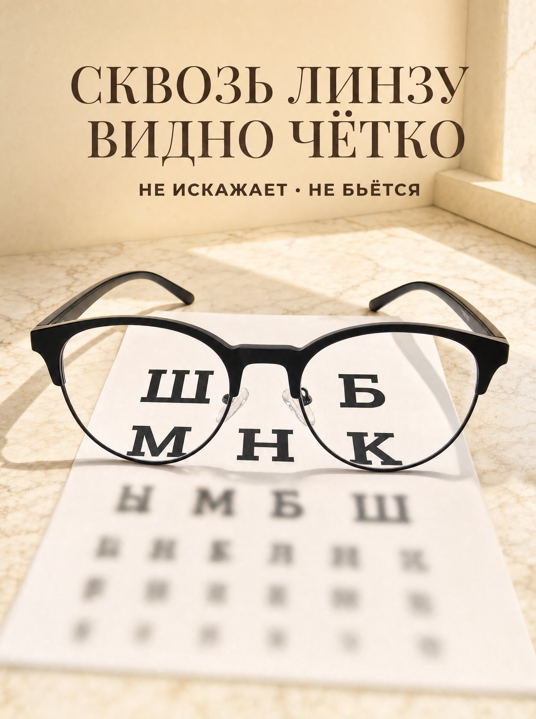 Сквозь линзы очков Marcello GA0812 C1 видно чётко