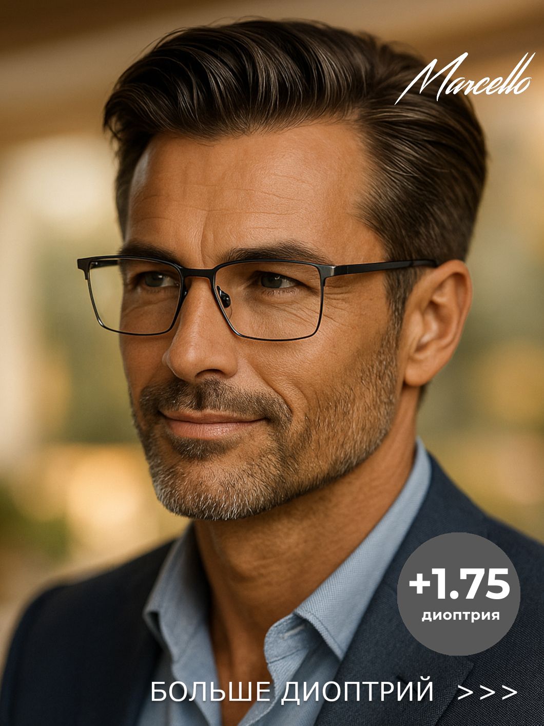 Готовые очки Marcello GA0668 C1 — прямоугольные, мужские