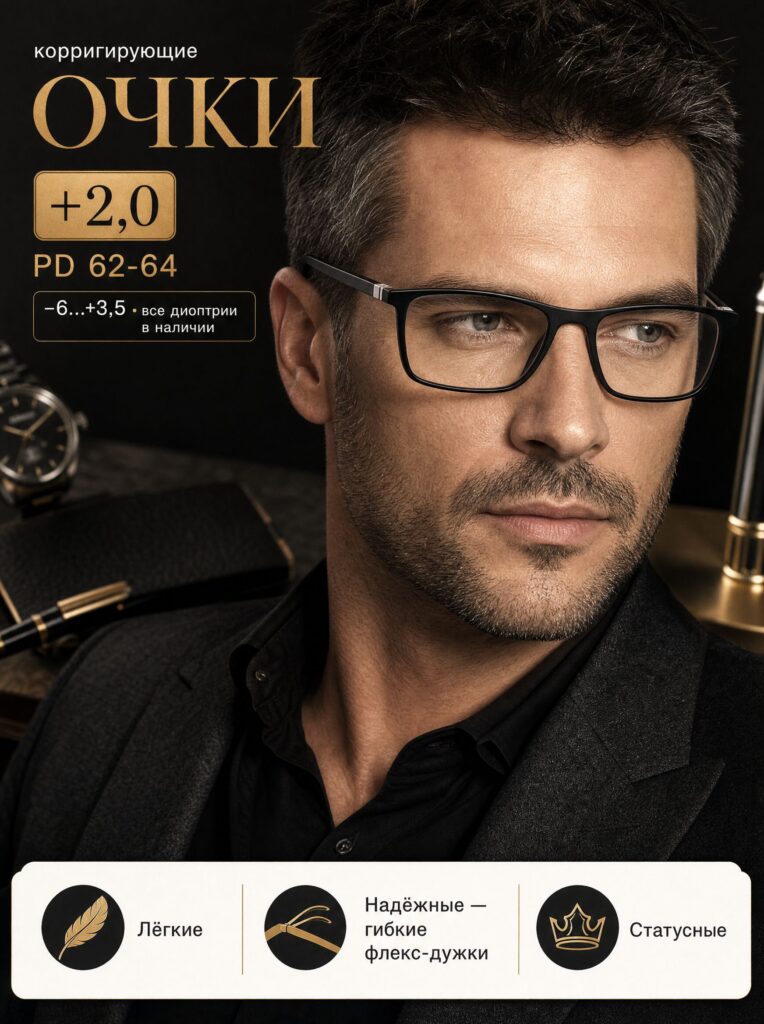 Готовые очки Marcello GA0621 C1 — прямоугольные, мужские