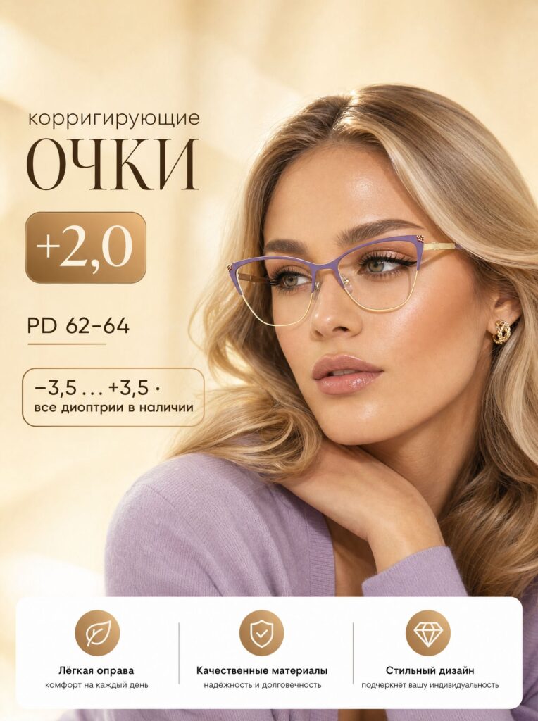 Готовые очки Marcello GA0713 C3 — кошачий глаз, женские