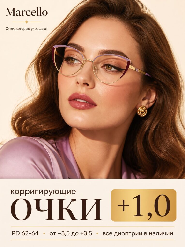 Готовые очки Marcello GA0717 C4 — кошачий глаз, женские