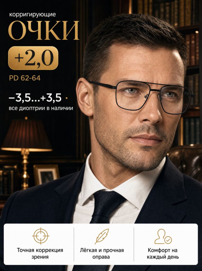 Готовые очки Marcello GA0803 C2 — прямоугольные, мужские